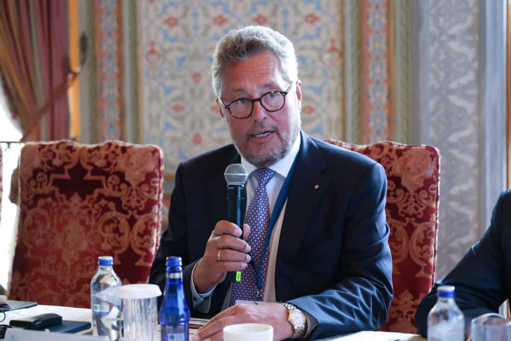 Henrik Adam, President of EUROFER, presenting his assessment of CBAM
