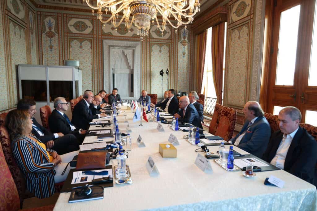 Executives of Turkish steel producers and industry organisations during the discussion